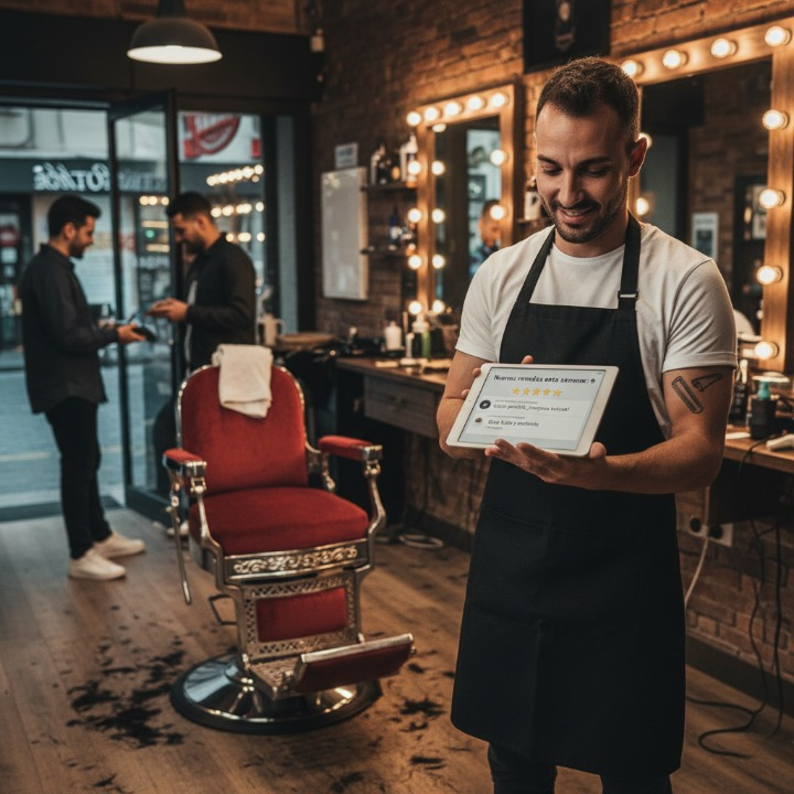 Barbero profesional con sistema de citas online